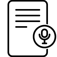 Ícone de transcrição de áudio